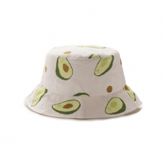 Unisex Letni Kapelusz Rybaka Z Awokado Kapelusz Typu Bucket Outdoor Travel Sun Hat