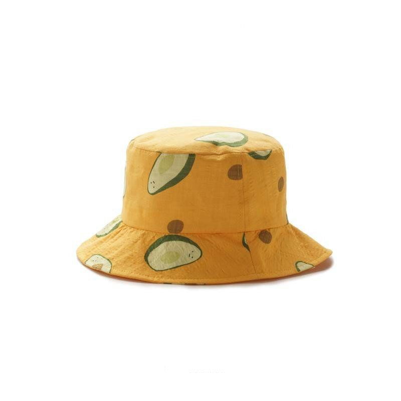 Unisex Letni Kapelusz Rybaka Z Awokado Kapelusz Typu Bucket Outdoor Travel Sun Hat