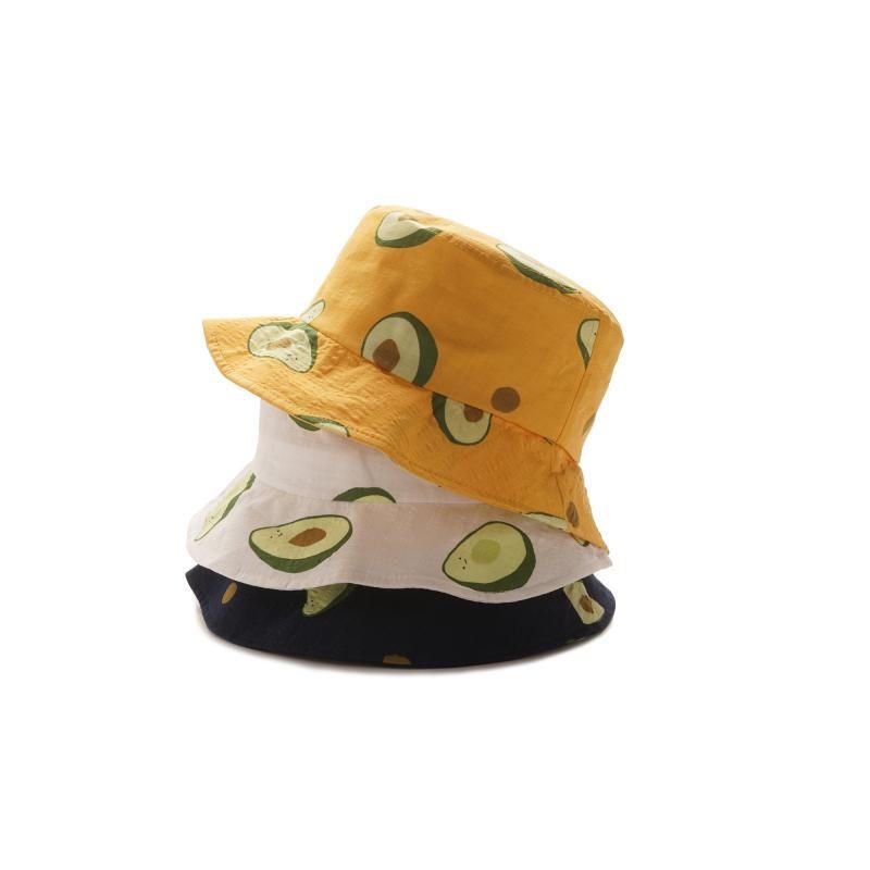 Unisex Letni Kapelusz Rybaka Z Awokado Kapelusz Typu Bucket Outdoor Travel Sun Hat