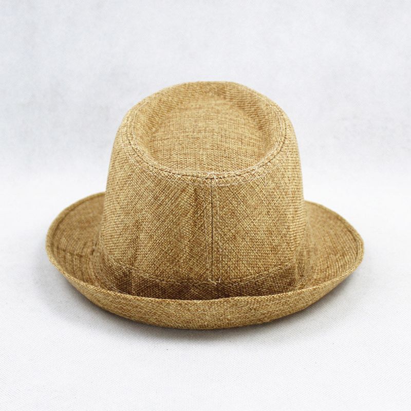 Unisex Lniany Jednolity Kolor Plażowy Parasol Przeciwsłoneczny Top Hat