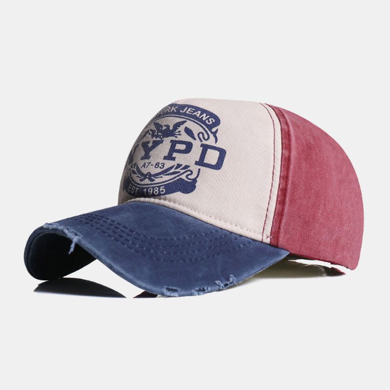 Unisex Make-old Letter Eagle Printed Twill Cap Summer Travel Sunshade Baseball Cap