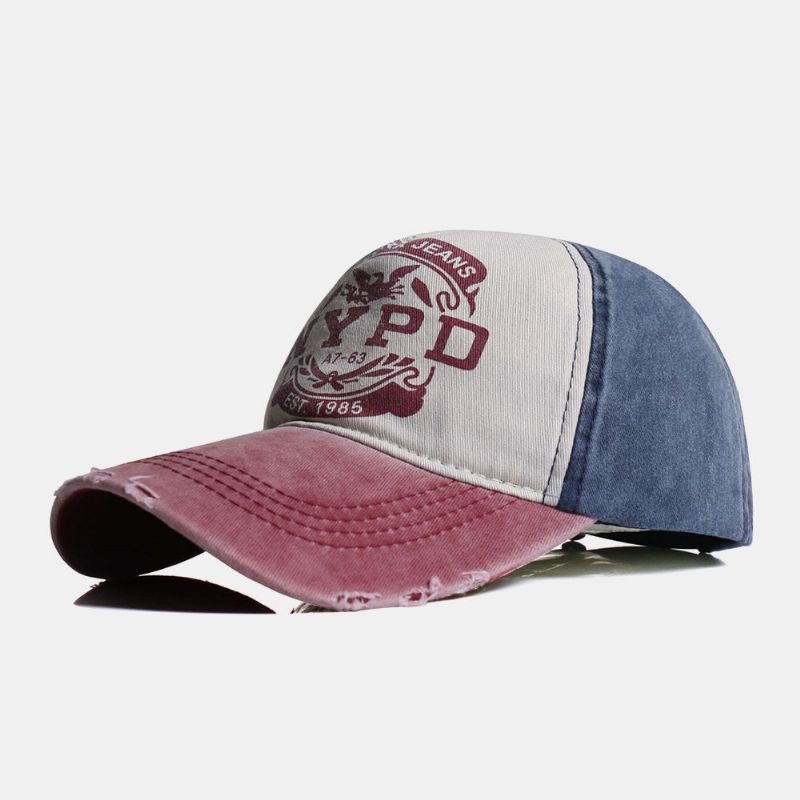 Unisex Make-old Letter Eagle Printed Twill Cap Summer Travel Sunshade Baseball Cap