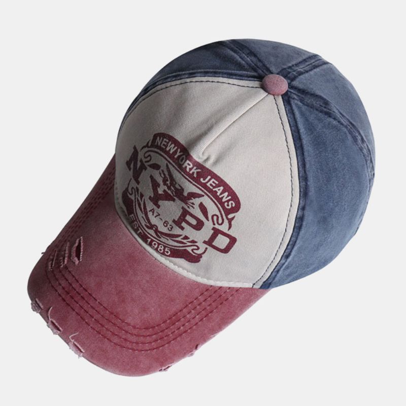 Unisex Make-old Letter Eagle Printed Twill Cap Summer Travel Sunshade Baseball Cap