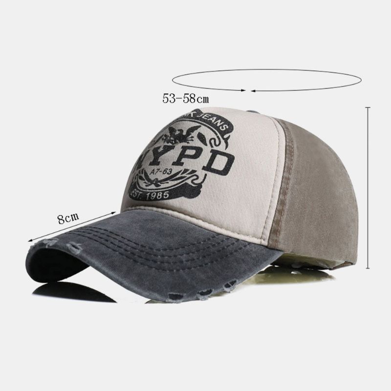 Unisex Make-old Letter Eagle Printed Twill Cap Summer Travel Sunshade Baseball Cap