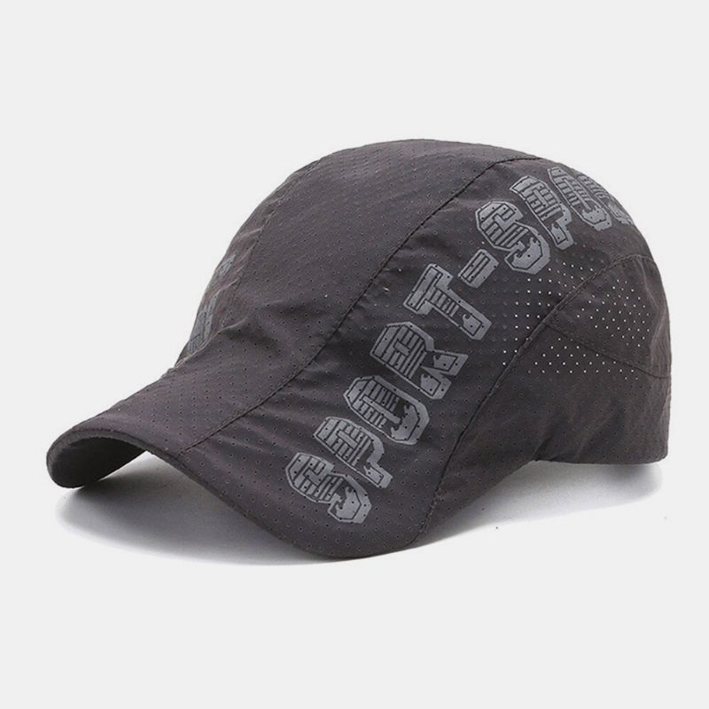 Unisex Mesh Hollow Out Letters Pattern Quick Dry Outdoor Casual Osłona Przeciwsłoneczna Cienka CZapka Do Przodu Beret Kapelusz Płaski Kapelusz