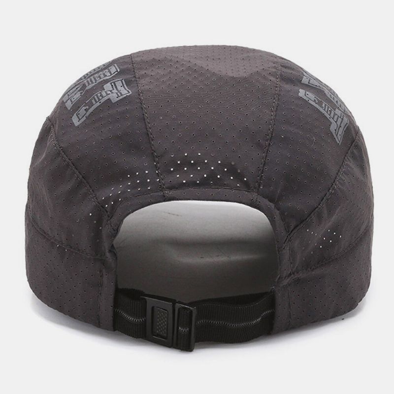 Unisex Mesh Hollow Out Letters Pattern Quick Dry Outdoor Casual Osłona Przeciwsłoneczna Cienka CZapka Do Przodu Beret Kapelusz Płaski Kapelusz