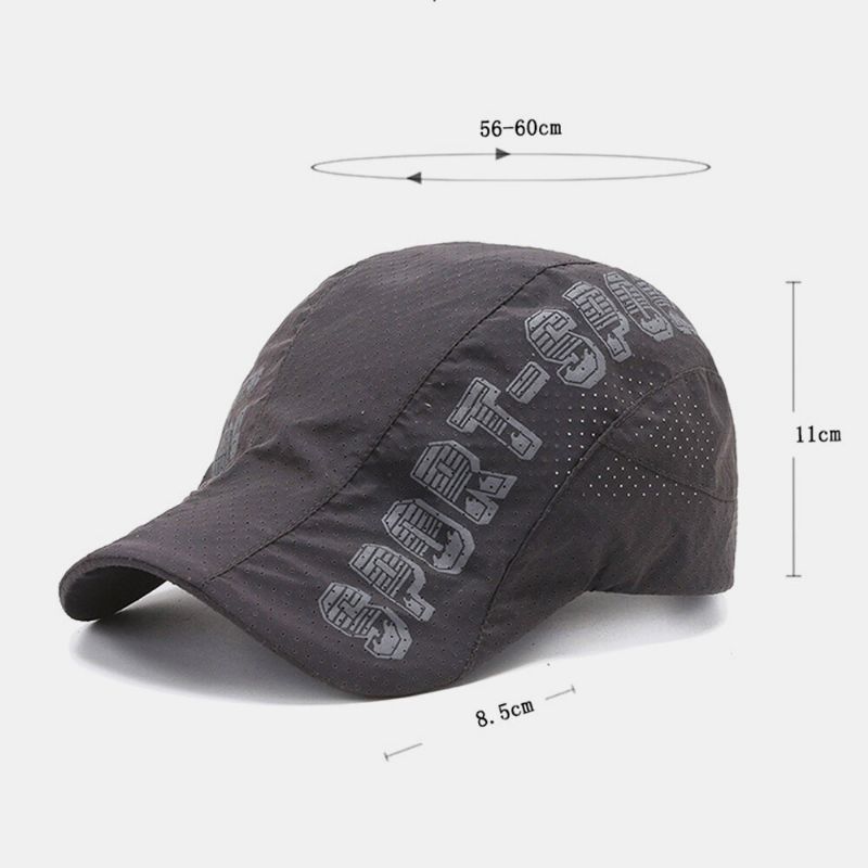 Unisex Mesh Hollow Out Letters Pattern Quick Dry Outdoor Casual Osłona Przeciwsłoneczna Cienka CZapka Do Przodu Beret Kapelusz Płaski Kapelusz