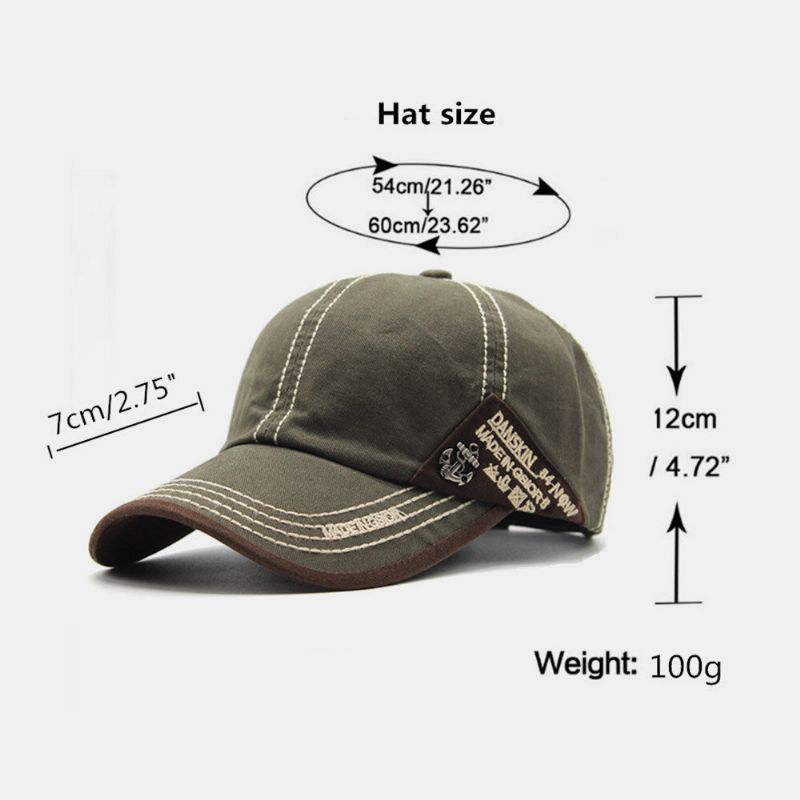 Unisex Metalowa Łódź Kotwica CZapki Bejsbolowe Haft W Litery Outdoor Suncreen Ivy Cap Stretch Fit Cap