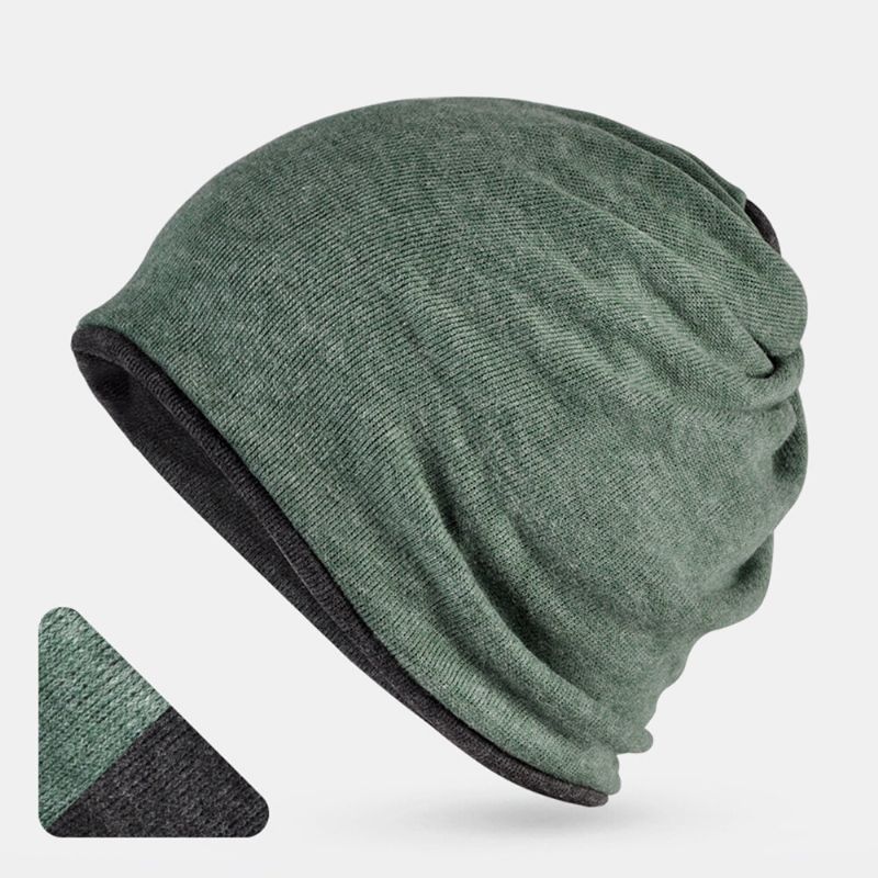 Unisex Moda Mieszanka Bawełny Slouch CZapka Typu Beanie Pure Color Elastyczna Rozciągliwa Na Zewnątrz Ciepła Dwustronna Poręczny CZapka Narciarska