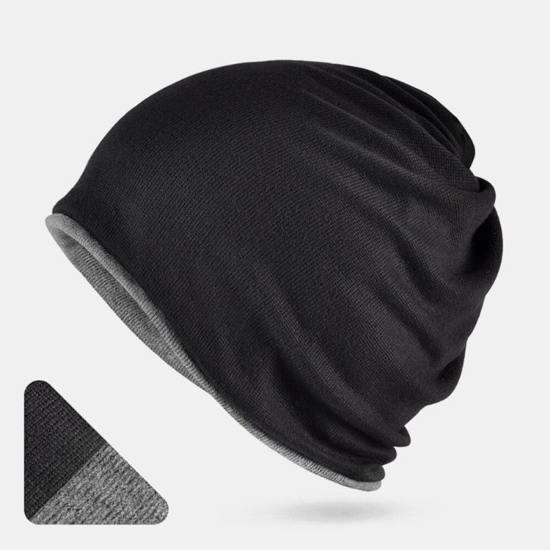 Unisex Moda Mieszanka Bawełny Slouch CZapka Typu Beanie Pure Color Elastyczna Rozciągliwa Na Zewnątrz Ciepła Dwustronna Poręczny CZapka Narciarska