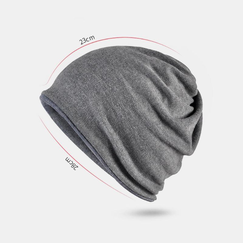 Unisex Moda Mieszanka Bawełny Slouch CZapka Typu Beanie Pure Color Elastyczna Rozciągliwa Na Zewnątrz Ciepła Dwustronna Poręczny CZapka Narciarska