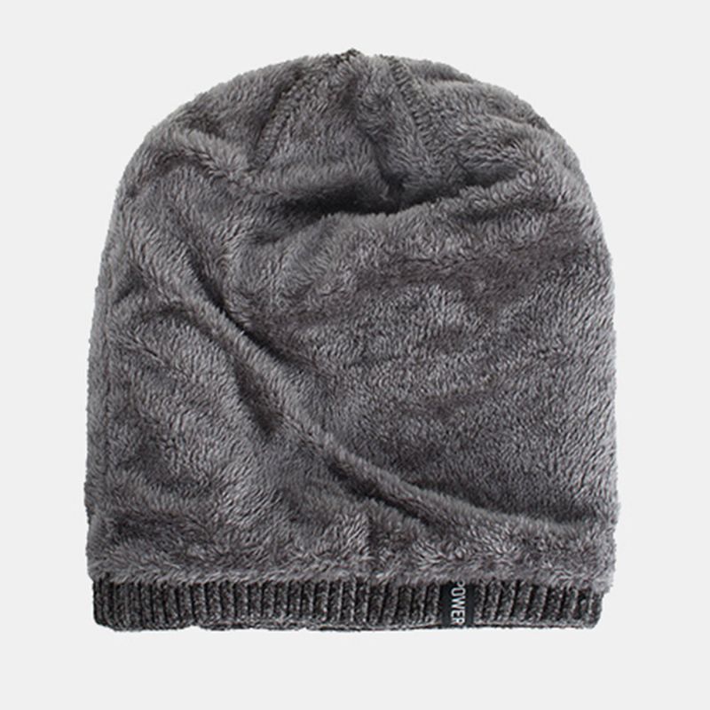 Unisex Plus Velvet Poziome Pionowe Paski Wzór Dzianiny Kapelusz Zestaw Szalików Casual Outdoor Wiatroszczelna Ciepła Elastyczna CZapka Typu Beanie Na Szelkach