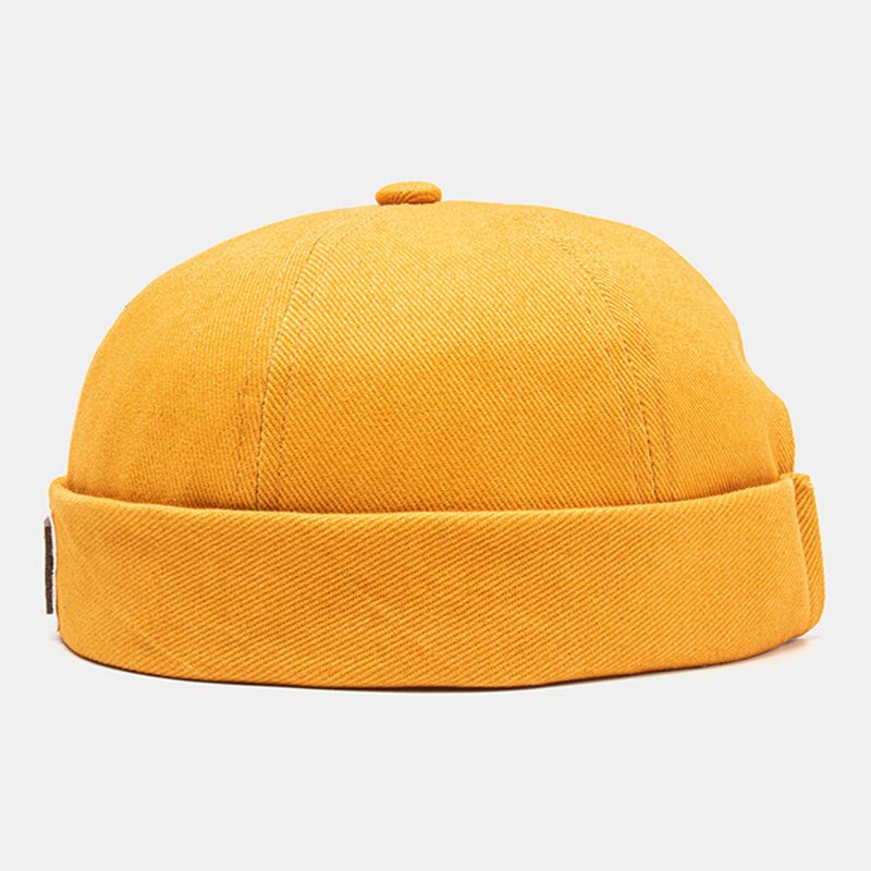 Unisex Poliester Bawełna Jednolity Kolor Nit Etykieta Pu Cały Mecz Beanie CZapka Właściciela CZapka Z CZaszką