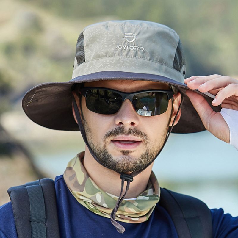 Unisex Poliester Na Co Dzień Alpinizm Na Świeżym Powietrzu Oddychające Rondo Przedłużone Składane Szybkoschnące Kapelusze Wiadro Z Parasolką