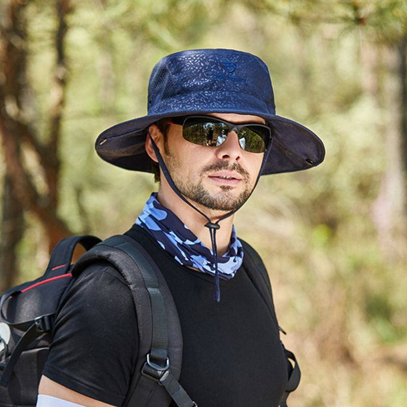 Unisex Poliester Na Co Dzień Alpinizm Na Świeżym Powietrzu Oddychające Rondo Przedłużone Składane Szybkoschnące Kapelusze Wiadro Z Parasolką