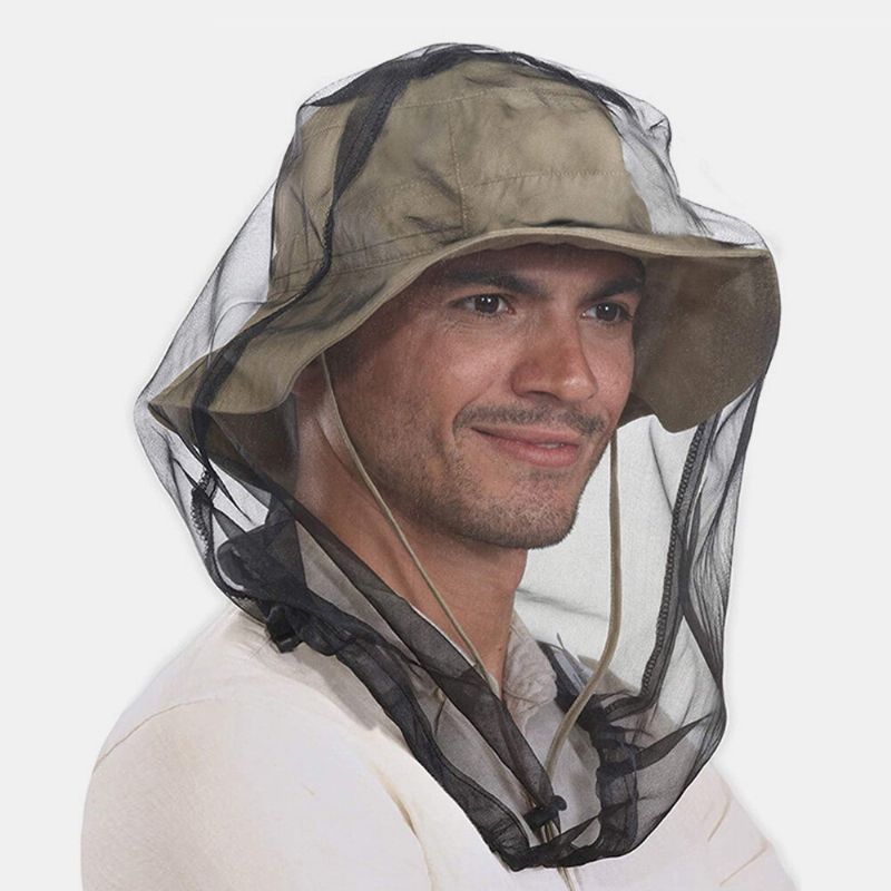 Unisex Przeciw Komarom Nakrycia Głowy Netto Gaza Maska Outdoor Fishing Mosquito Head Net Mesh Pszczelarstwo Kapelusz