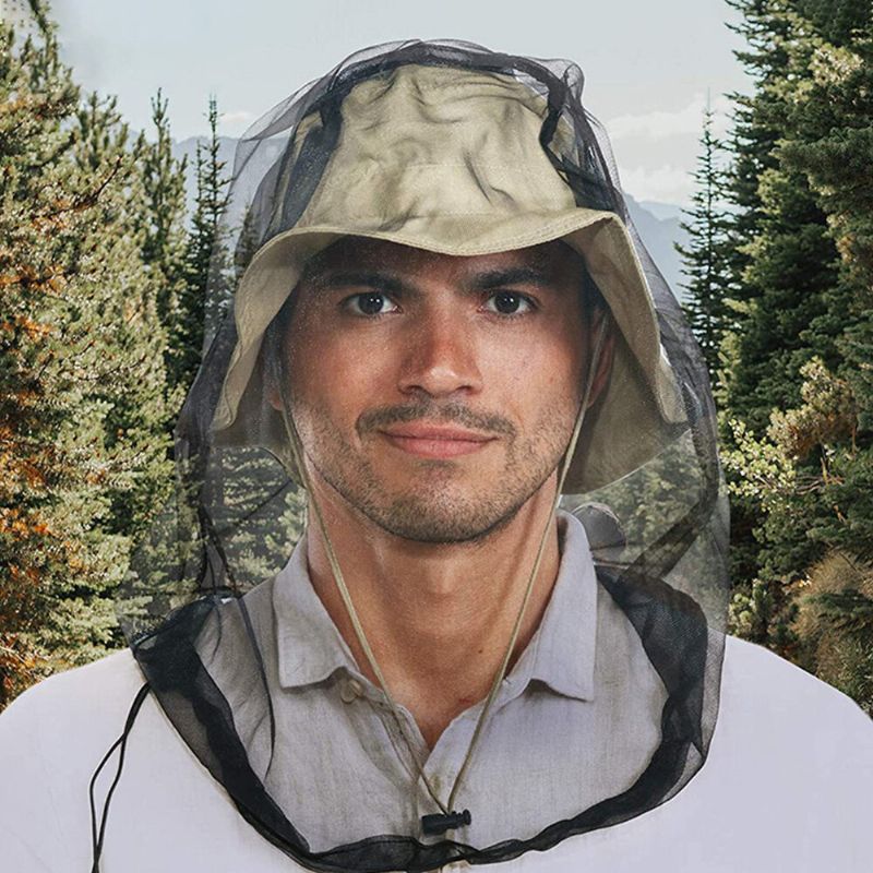 Unisex Przeciw Komarom Nakrycia Głowy Netto Gaza Maska Outdoor Fishing Mosquito Head Net Mesh Pszczelarstwo Kapelusz