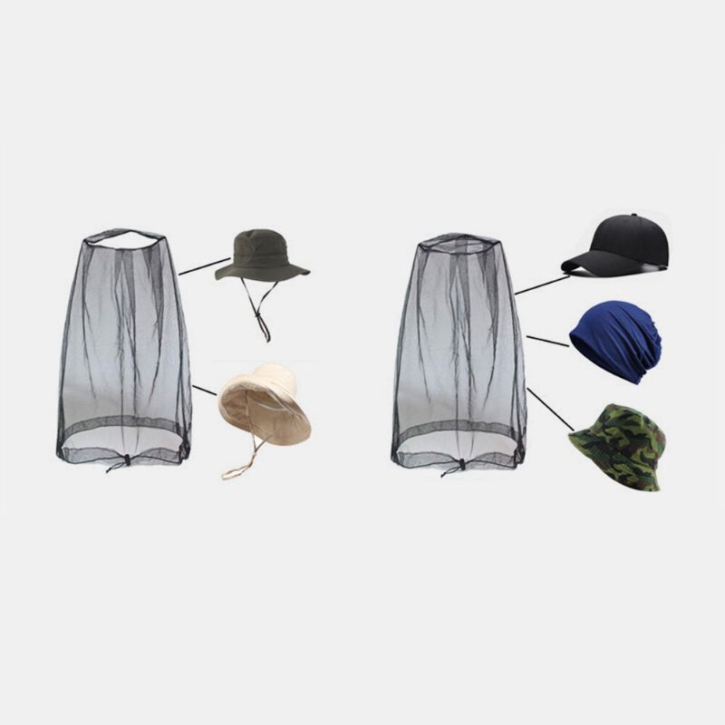 Unisex Przeciw Komarom Nakrycia Głowy Netto Gaza Maska Outdoor Fishing Mosquito Head Net Mesh Pszczelarstwo Kapelusz