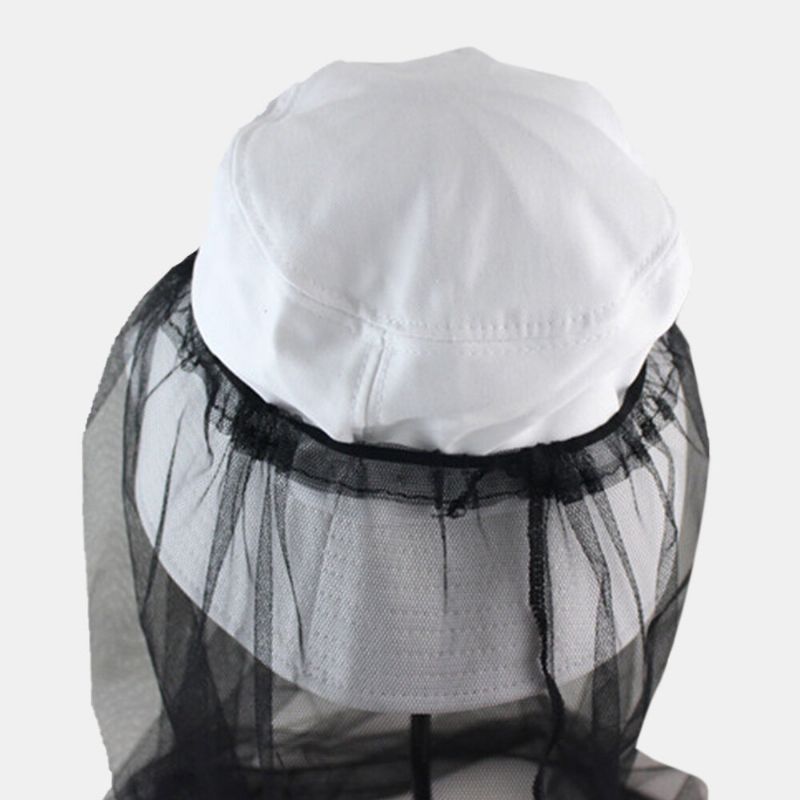 Unisex Przeciw Komarom Nakrycia Głowy Netto Gaza Maska Outdoor Fishing Mosquito Head Net Mesh Pszczelarstwo Kapelusz