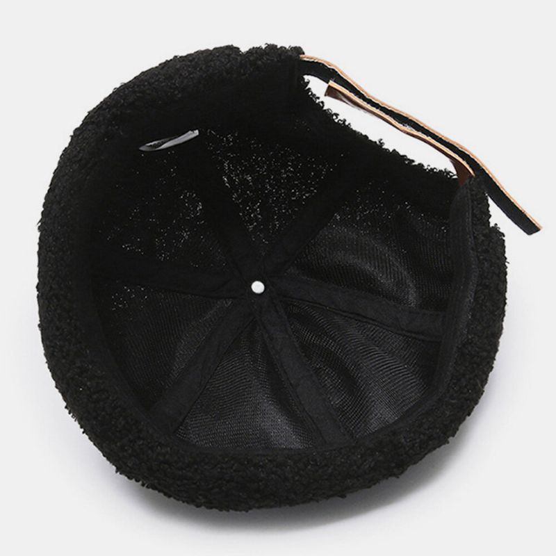 Unisex Solid Color Fleece Warm Landlord Cap Outdoor Casual Sunshade Brimless Beanie Skull Cap