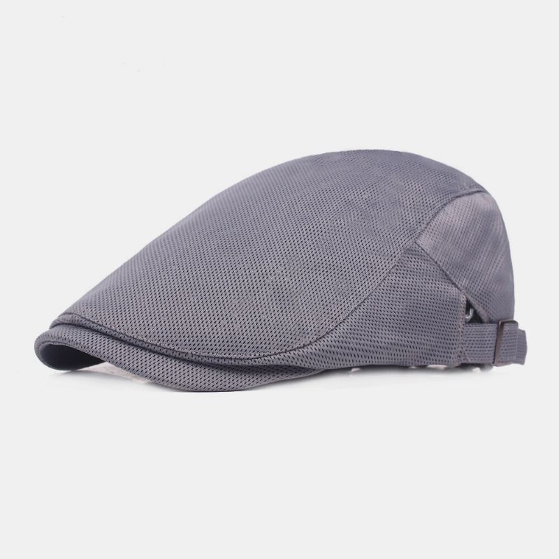 Unisex Solid Color Mesh Oddychająca Outdoor Casual Regulowana CZapka Beret Płaski Kapelusz CZapki Wspinaczkowe