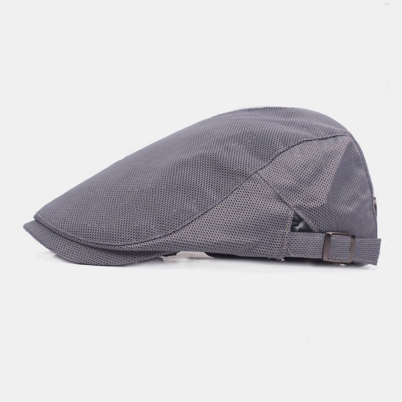 Unisex Solid Color Mesh Oddychająca Outdoor Casual Regulowana CZapka Beret Płaski Kapelusz CZapki Wspinaczkowe