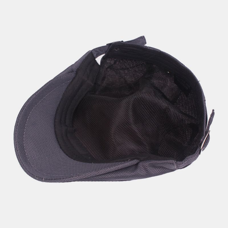 Unisex Solid Color Mesh Oddychająca Outdoor Casual Regulowana CZapka Beret Płaski Kapelusz CZapki Wspinaczkowe