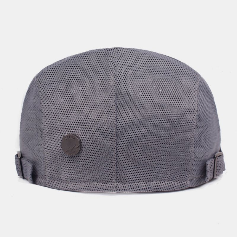 Unisex Solid Color Mesh Oddychająca Outdoor Casual Regulowana CZapka Beret Płaski Kapelusz CZapki Wspinaczkowe