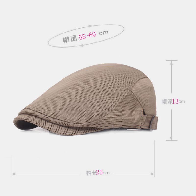 Unisex Solid Color Mesh Oddychająca Outdoor Casual Regulowana CZapka Beret Płaski Kapelusz CZapki Wspinaczkowe