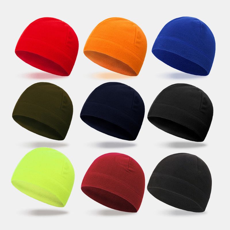 Unisex Solid Color Ochrona Przed Zimnem Ciepło Polar CZapka Outdoor Sport Jazda Na Nartach CZapka Beanie Bez Ronda