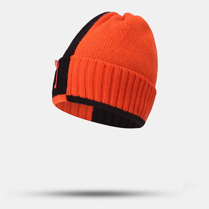 Unisex Spinacz Do Papieru Z Przeszyciami CZapka Typu Beanie Fashion Street Windproof Ciepła CZapka Z Dzianiny