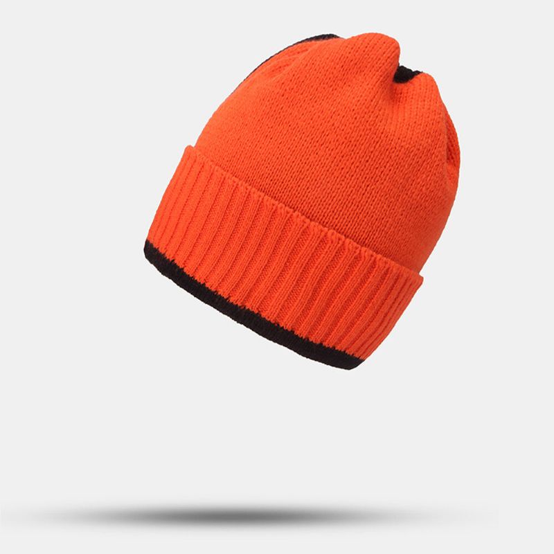 Unisex Spinacz Do Papieru Z Przeszyciami CZapka Typu Beanie Fashion Street Windproof Ciepła CZapka Z Dzianiny