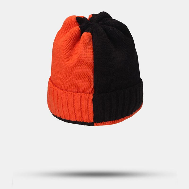 Unisex Spinacz Do Papieru Z Przeszyciami CZapka Typu Beanie Fashion Street Windproof Ciepła CZapka Z Dzianiny