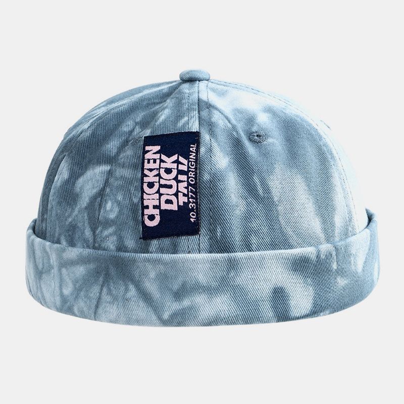 Unisex Tie-dye Cotton Fashion Sunshade Brimless Beanie Landlord Cap Skull Cap