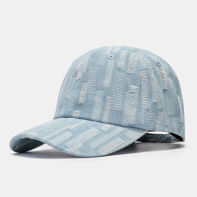 Unisex Washed Denim Hole Regulowany Retro Sunshade Baseball Cap