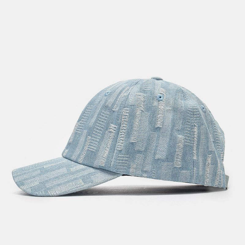 Unisex Washed Denim Hole Regulowany Retro Sunshade Baseball Cap