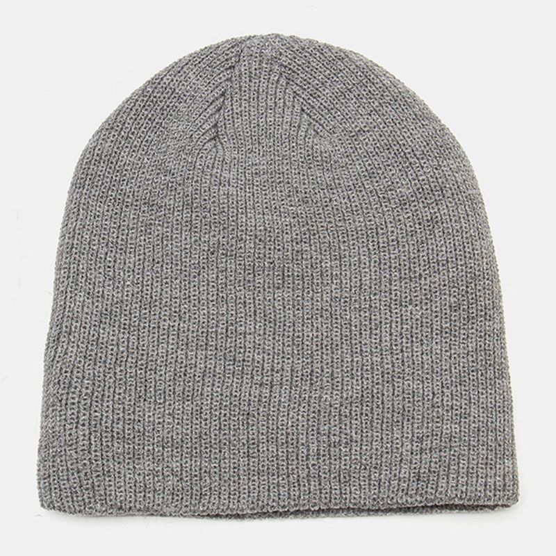 Unisex Wełniana Łatka CZapka Typu Beanie Solid Color Fashion Regulowana Dzianinowa CZapka