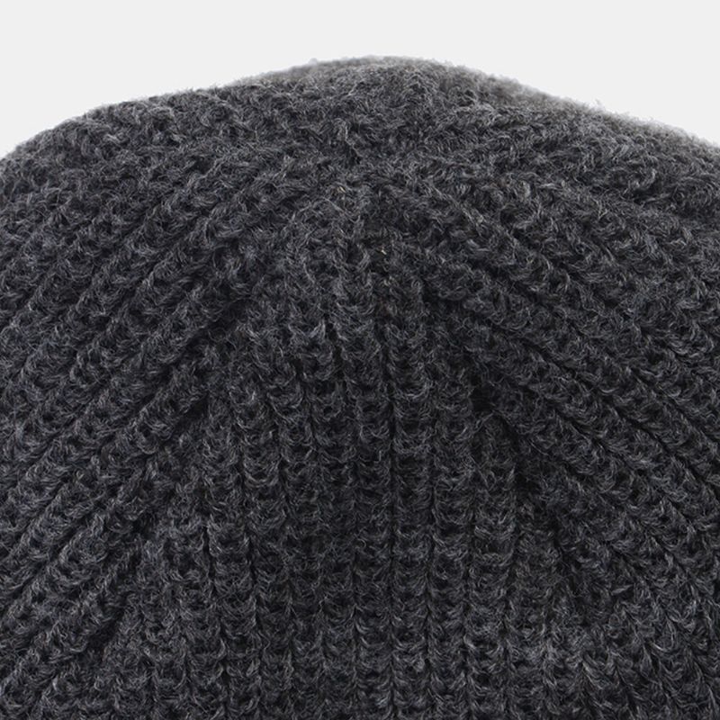 Unisex Wełniana Naszywka Z Napisem CZapka Z Dzianiny Retro Casual Winter Warm Regulowana CZapka Beanie Bez Ronda