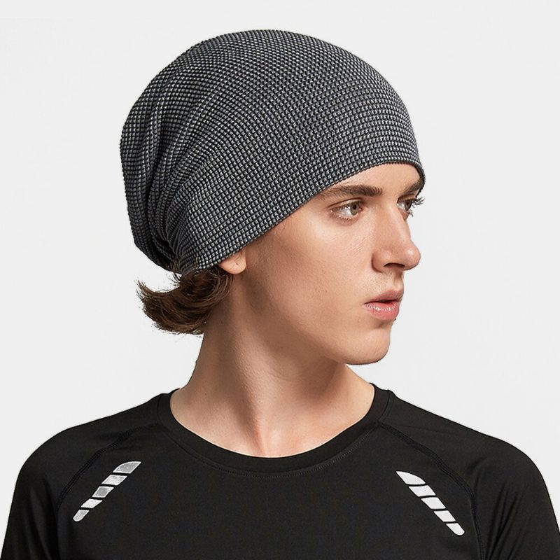 Unisex Wielofunkcyjna Siatka Oddychająca Pochłaniająca Pot Hip-hop Sportowa Opaska Na Głowę Szalik Beanie Hat