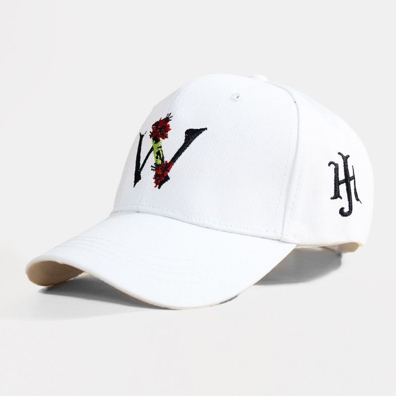 Unisex Zakrzywione Rondo Bawełna Litera Kwiat Haftowana CZapka Outdoor Sports Baseball Cap