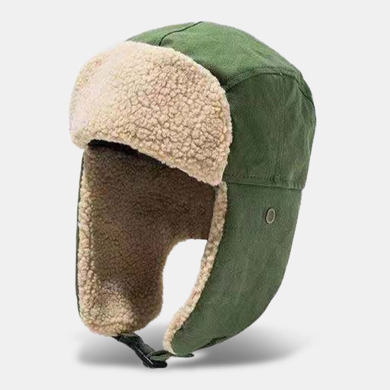 Unisex Zima Ciepła Ochrona Uszu Kapelusz Traper Outdoor Casual Wiatroszczelna Fajna Ochrona Rosyjski Kapelusz Uszanka Hat