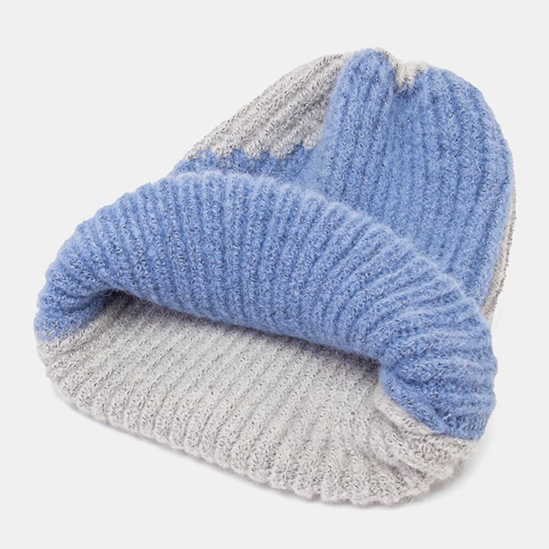 Unisex Zimowy Dopasowany Kolor Prosta Dzianinowa CZapka Outdoor Casual All-match Elastyczna Ochrona Słuchu Ciepła CZapka Typu Beanie