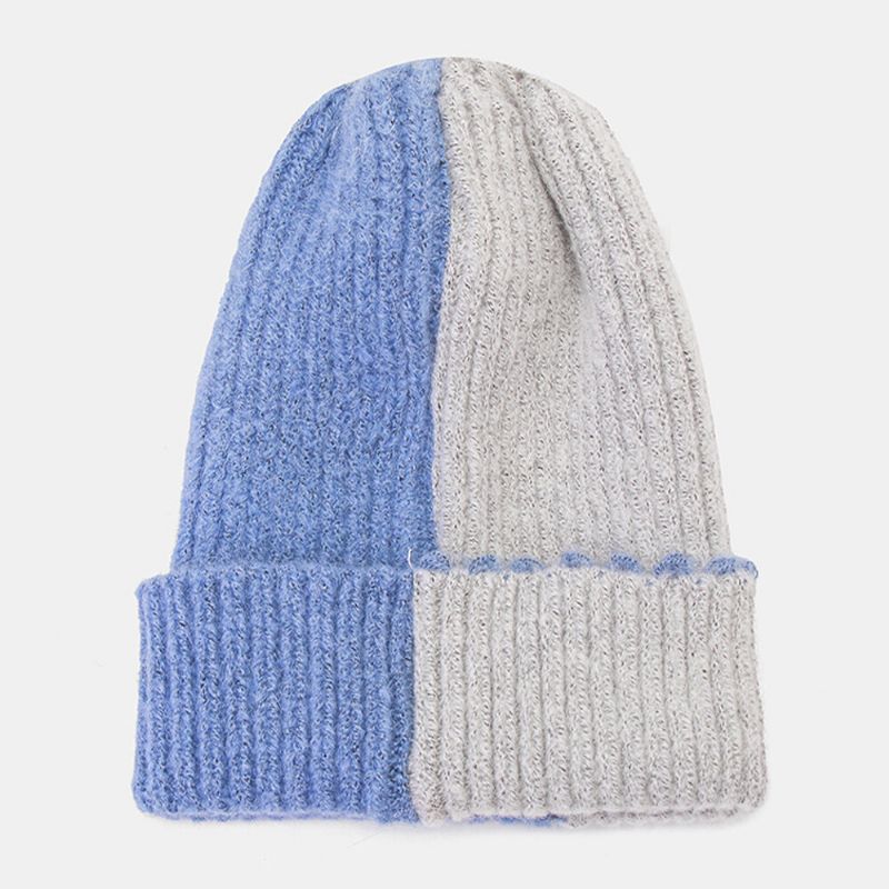 Unisex Zimowy Dopasowany Kolor Prosta Dzianinowa CZapka Outdoor Casual All-match Elastyczna Ochrona Słuchu Ciepła CZapka Typu Beanie