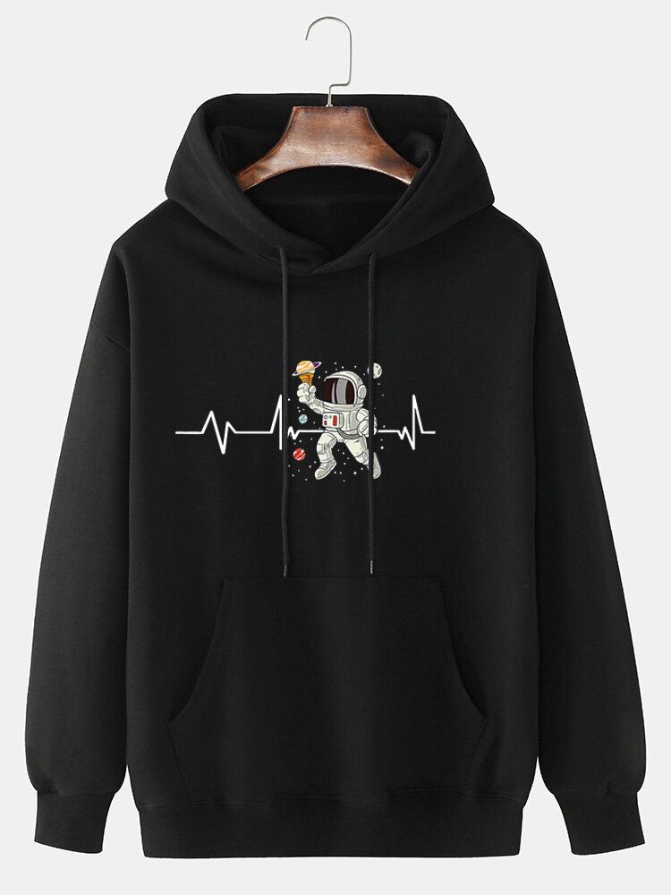 Męska Bluza Z Kapturem Ecg Ice Cream Astronaut Print