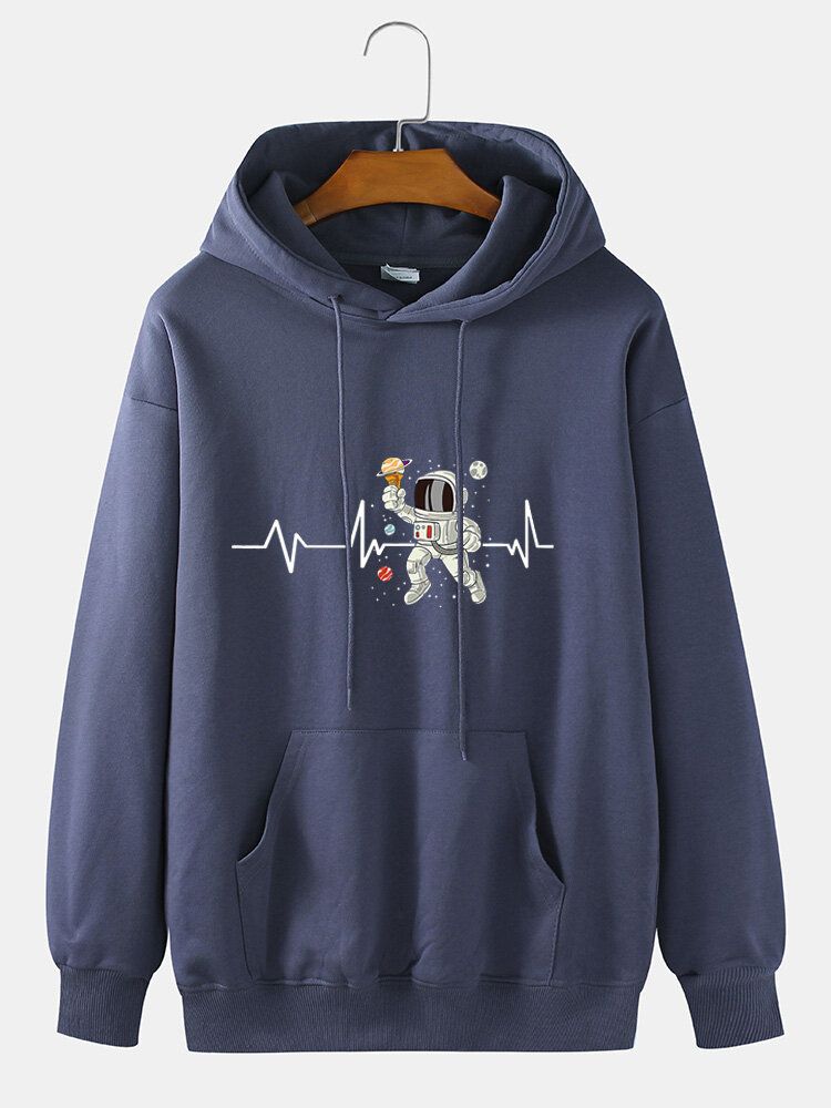 Męska Bluza Z Kapturem Ecg Ice Cream Astronaut Print