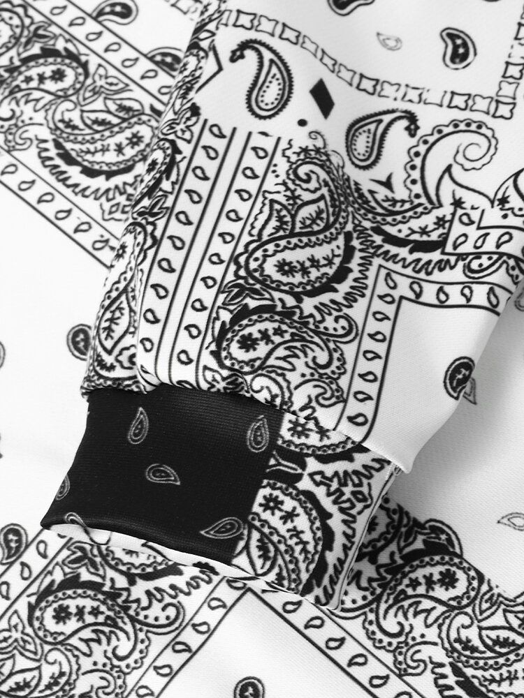 Męska Bluza Z Kapturem Paisley Retro Etniczna Kontrastowa Bluza Z Kapturem Z Kieszeniami I Kieszeniami