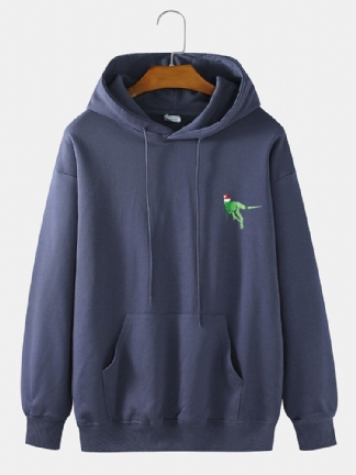 Męski Świąteczny Kapelusz Cartoon Dinosaur Print Cotton Casual Hoodies