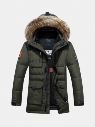 Męska Zimowa Gruba Ciepła Wiatroszczelna Kurtka Puchowa Outdoor Parka