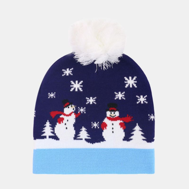 Świąteczna Dzianinowa CZapka Żakardowa Unisex Ciepła CZapka Beanie