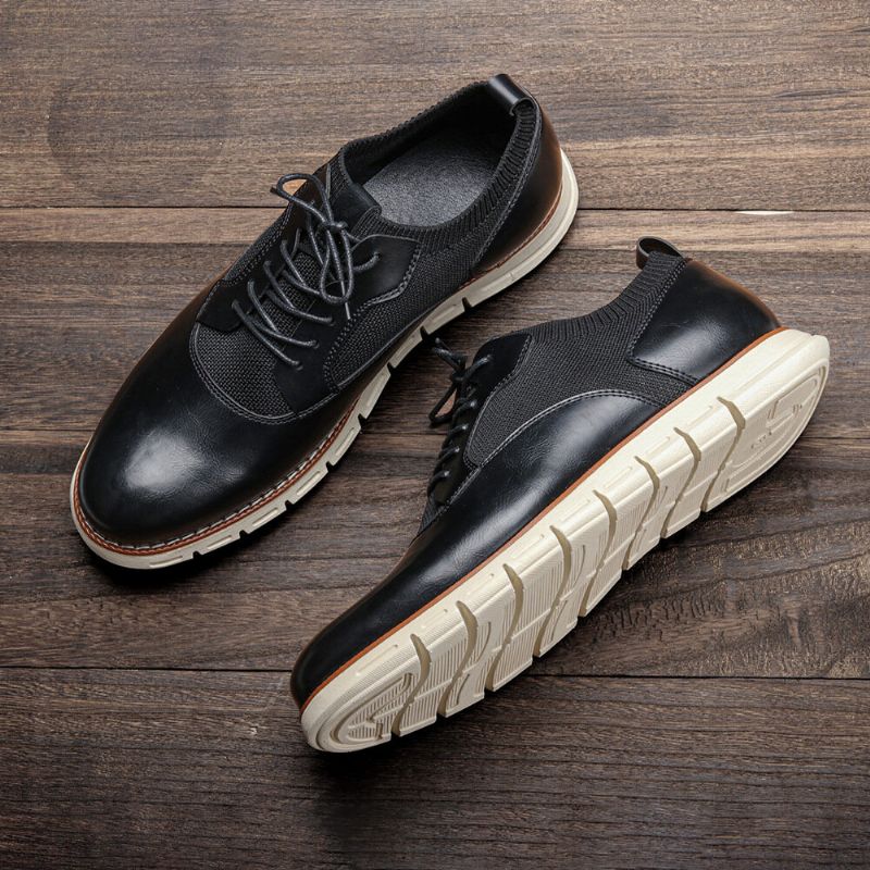 Mężczyźni Oddychająca Tkanina Z Mikrofibry Łączenie Miękka Podeszwa Pointy-toe Business Casual Oxfords Buty